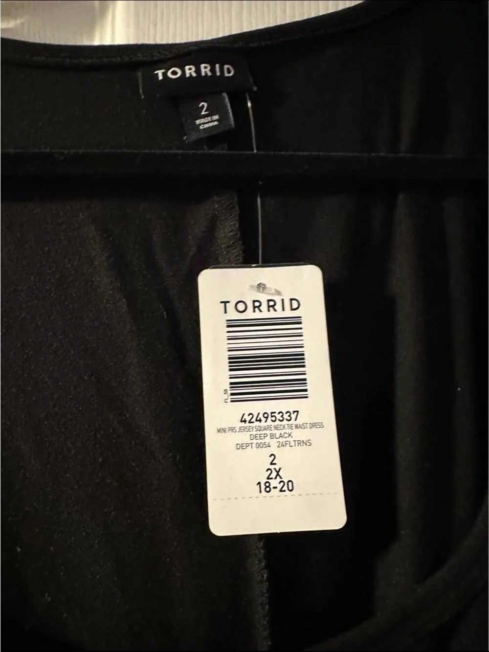 torrid NWT Black Sleeveless Tie-Front Mini Dress
